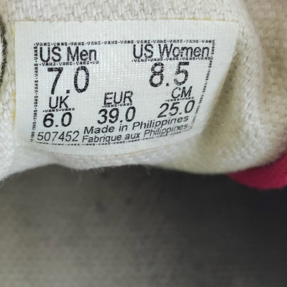 Vans Unisex Red Checkered Shoes Size Mens 7 Womens 8.5 (507452) - Picture 8 of 12